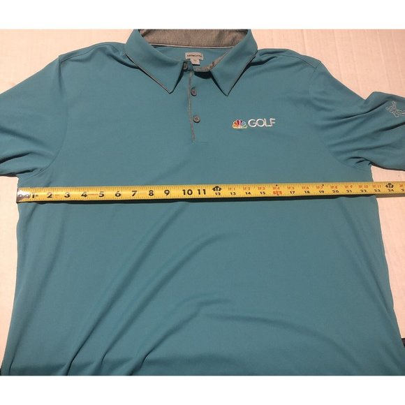 2015 NBC Golf Ashworth Turquoise Blue Gray Golf Polo Men’s Size Large - Picture 12 of 12